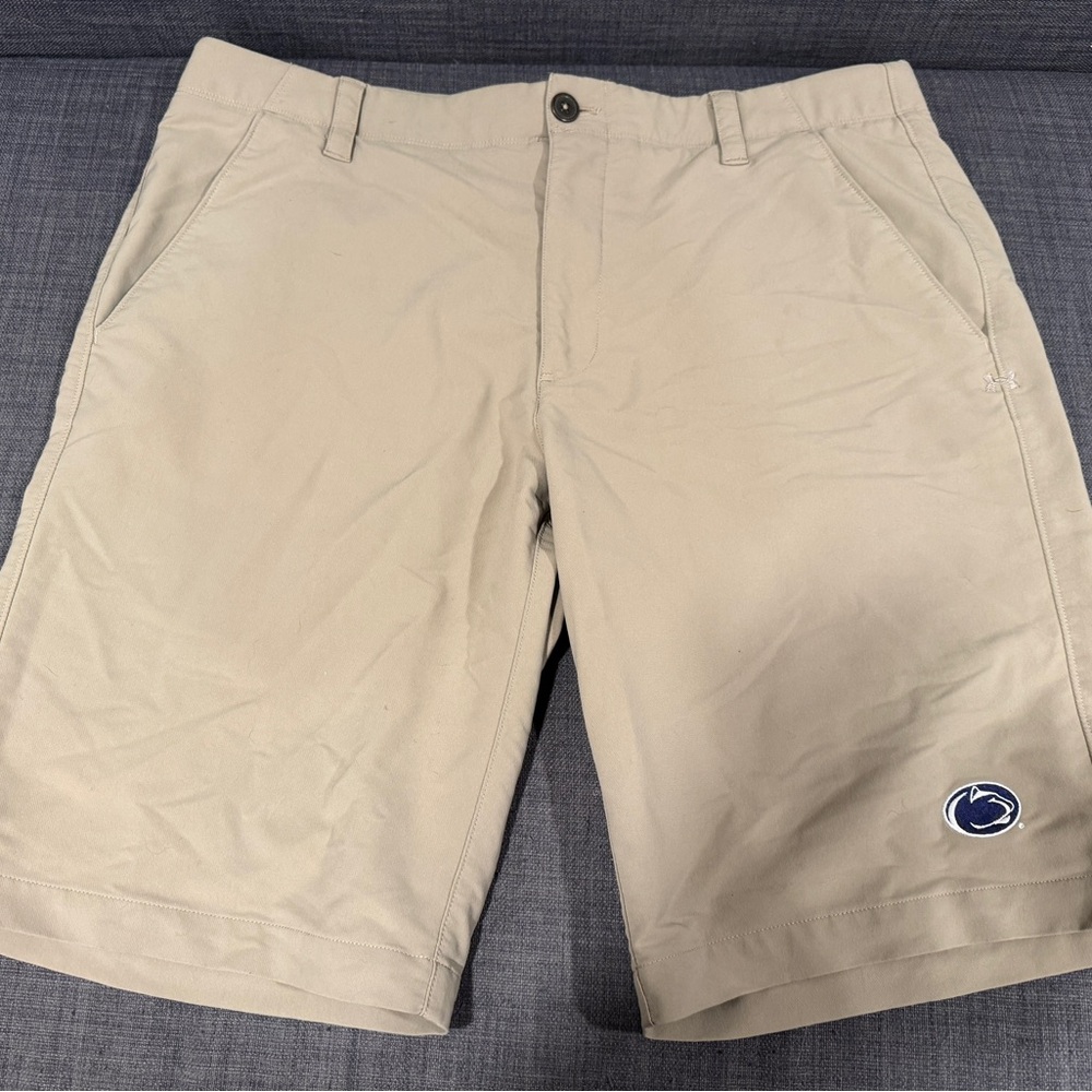 Penn State - Under Armour Men's Match Play Golf Shorts Size 36 - Khaki